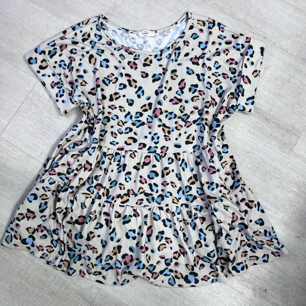 Entro Cheetah Print Short Sleeve Top